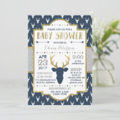 Invitation Baby shower de cerfs de bois, Faux Foil (Debout devant)