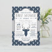Invitation Baby shower de cerfs de bois, Faux Foil (Debout devant)