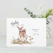 Invitation Baby shower de cerfs de bois mou (Debout devant)