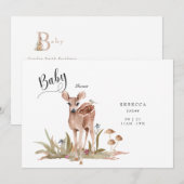 Invitation Baby shower de cerfs de bois mou (Devant / Derrière)