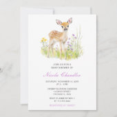 Invitation Baby shower de cerfs de printemps (Devant)