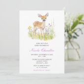 Invitation Baby shower de cerfs de printemps (Debout devant)