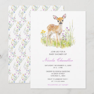 Invitation Baby shower de cerfs de printemps