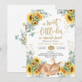 Invitation Baby shower de cerfs de tournesol (Devant / Derrière)