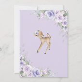 Invitation Baby shower de cerfs en bois blanc violet (Dos)