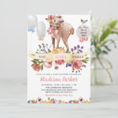 Invitation Baby shower de cerfs floral (Debout devant)