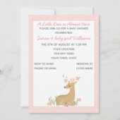 Invitation Baby shower de cerfs roses (Devant)