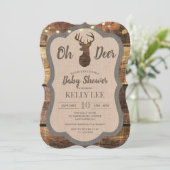 Invitation Baby shower de cerfs rustiques (Debout devant)