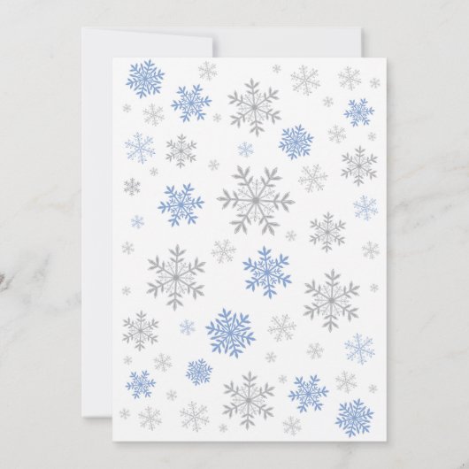 Invitation Baby shower de cerfs Winter Blue Boy Snowflake (Dos)