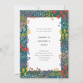 Invitation Baby shower de champ de fleurs (Devant)