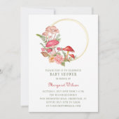 Invitation Baby shower de champignon à l'aquarelle rouge du b (Devant)