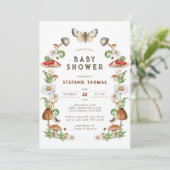 Invitation Baby shower de champignon d'aquarelle | (Debout devant)