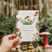 Invitation Baby shower de champignon d'aquarelle de bois