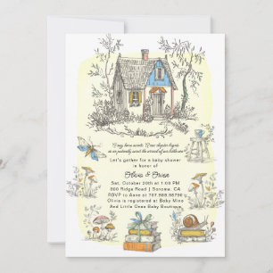 Invitation Baby shower de champignon Woodland Cottagecore