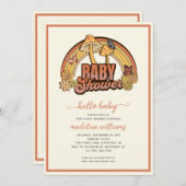 Invitation Baby shower de champignons (Devant / Derrière)