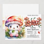 Invitation Baby shower de champignons boisés enchantés (Devant / Derrière)