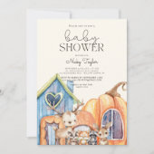 Invitation Baby shower de champignons Citrouilles d'automne (Devant)