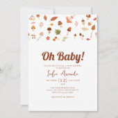 Invitation Baby shower de champignons d'automne (Devant)
