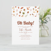 Invitation Baby shower de champignons d'automne (Debout devant)
