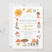 Invitation Baby shower de champignons de forêt (Devant)