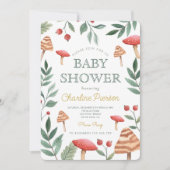 Invitation Baby shower de champignons de forêt (Devant)