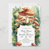 Invitation Baby shower de champignons de forêt simple (Devant)