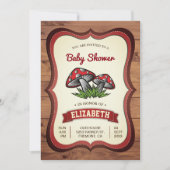 Invitation Baby shower de champignons de la forêt enchantée (Devant)