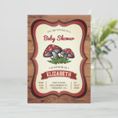 Invitation Baby shower de champignons de la forêt enchantée (Debout devant)