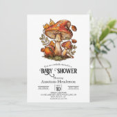 Invitation Baby shower de champignons enchantés magiques (Debout devant)