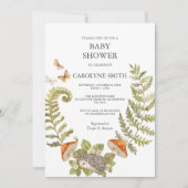 Invitation Baby shower de champignons forestiers (Devant)