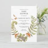 Invitation Baby shower de champignons forestiers (Debout devant)