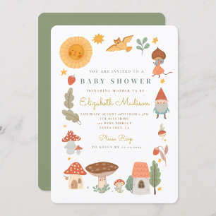 Invitation baby shower de champignons Garden Gnome