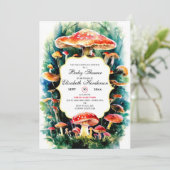 Invitation Baby shower de champignons Little Boho (Debout devant)