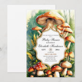 Invitation Baby shower de champignons magiques Boho (Devant / Derrière)