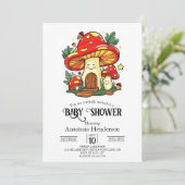 Invitation Baby shower de champignons mignons de charme (Debout devant)
