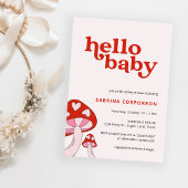 Invitation Baby shower de champignons | Rouge et r
