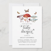 Invitation Baby shower de champignons rustiques de (Devant)