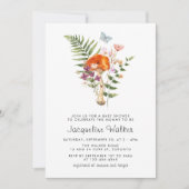 Invitation Baby shower de champignons sauvages de l'aquarelle (Devant)