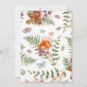 Invitation Baby shower de champignons sauvages de l'aquarelle (Dos)