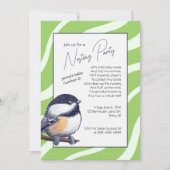 Invitation Baby shower de charme Chickadee Green Nesting Part (Devant)