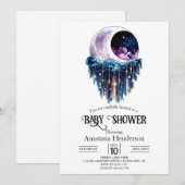 Invitation Baby shower de charme des étoiles mures (Devant / Derrière)