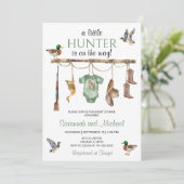 Invitation Baby shower de chasse au canard (Debout devant)