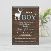 Invitation Baby shower de chasse aux cerfs (Debout devant)