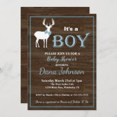 Invitation Baby shower de chasse aux cerfs (Devant / Derrière)