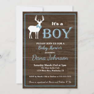 Invitation Baby shower de chasse aux cerfs