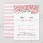 Invitation Baby shower de chat (Devant / Derrière)