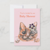 Invitation Baby shower de chat (Devant)