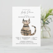 Invitation Baby shower de chat mignon (Debout devant)