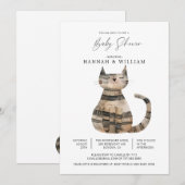 Invitation Baby shower de chat mignon (Devant / Derrière)
