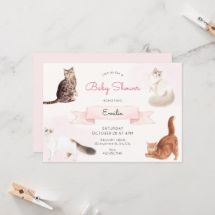 Invitation Baby shower de chats mignons